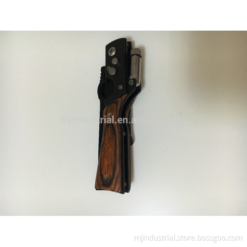 Survival folding knife with LED light